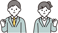 ガッツポーズをする学生